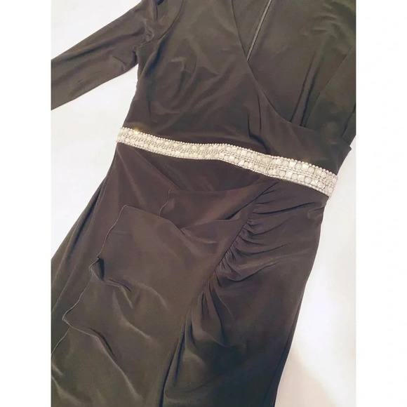 Marina Black Studded Waist Maxi Evening Dress - Picture 10 of 10